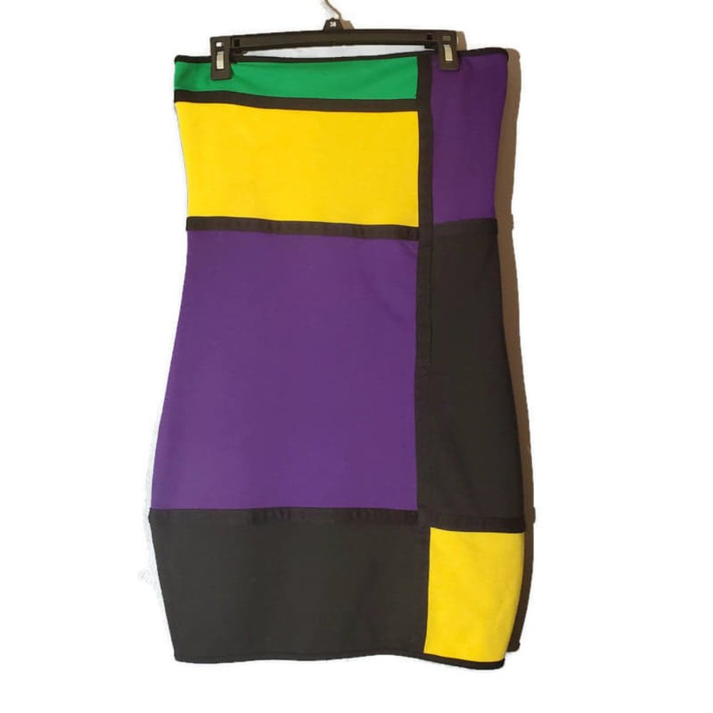 Strapless Multicolored Vintage Mini Dress FIT 2 GO